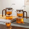 Water Separation Inner Container Teapot One Click Magnetic Switch Tea Separation Filtration Glass Tea Pot Wood Handle Tea